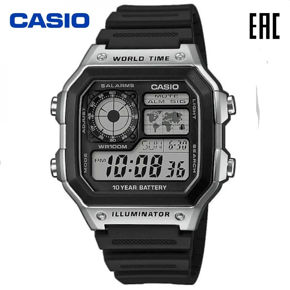  Наручные электронные мужские часы Casio AE-1200WH-1CVEF 