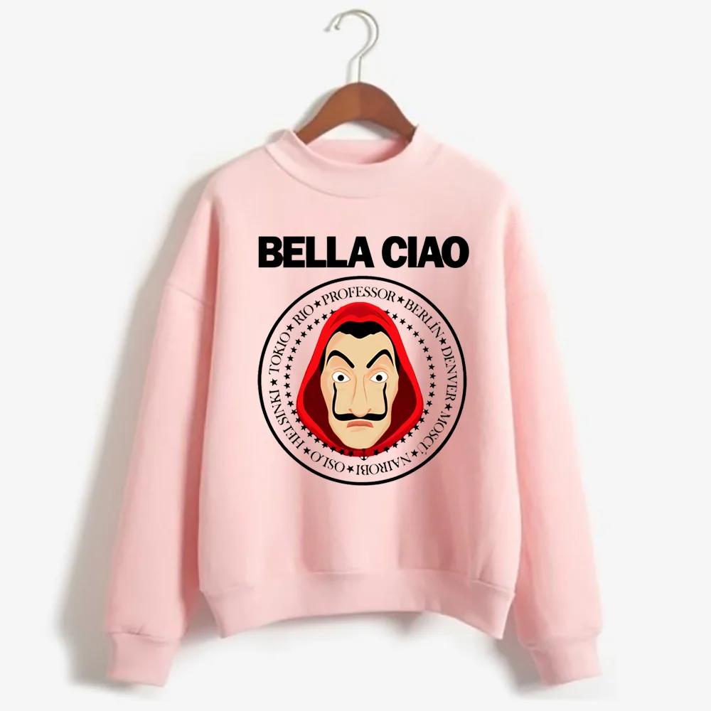 New Women Casual Pullover La Casa De Papel Print Hoodie Sweatshirt Tops Long Sleeve Round Neck Pullover Hoodie