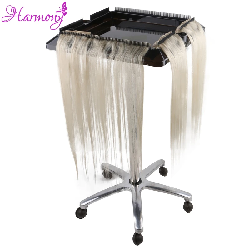 Harmony Plus Hair 1pcs Hairdesser Barber Trolley Movable Stainless Steel Beauty Salon Trolley for I Tip Hair Extensions
