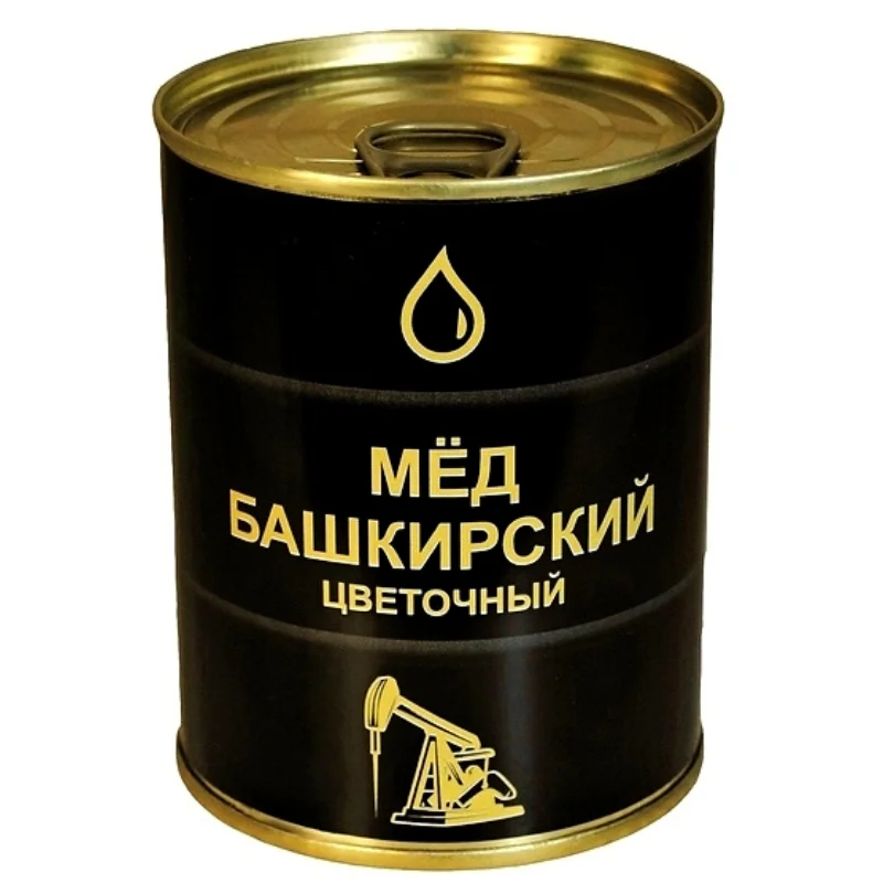 Мед цветочный башкирский натуральный honey в жестяной банке 450 гр