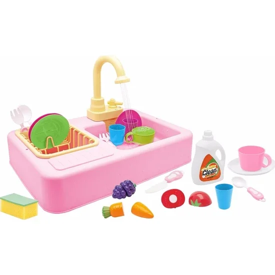 

Play Sink Kitchen Set Outdoor Toy For Toddlers Kids With Running Water Toy Real Littles Girl Playset Wash Dishes made In Turkey