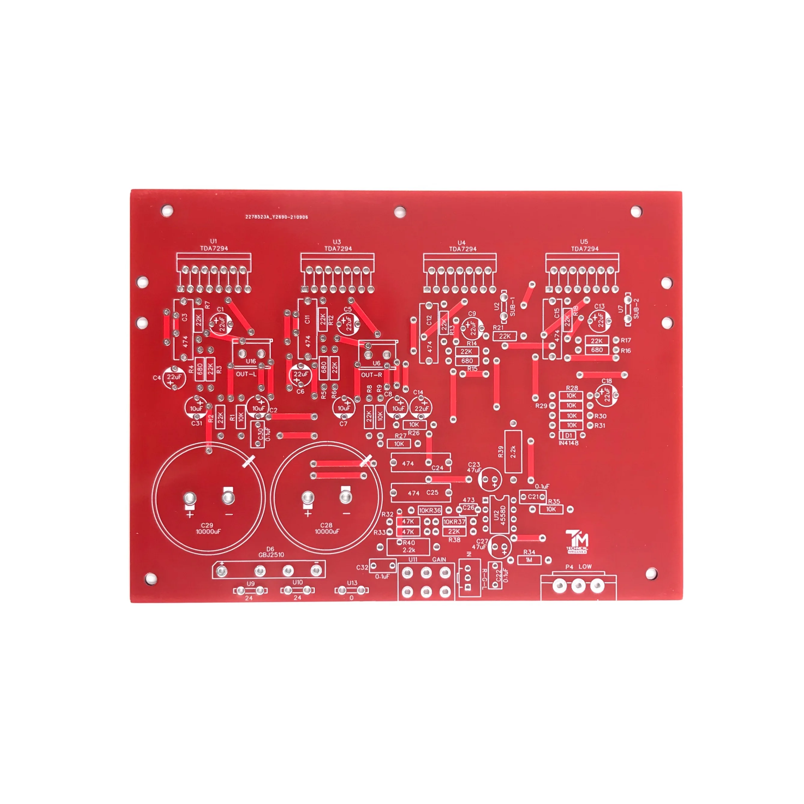 

TDA7294 2.1 Hi-Fi Audio Amplifier Circuit Board PCB 320W Subwoofer Power Amp for Sound System Loudspeaker DIY