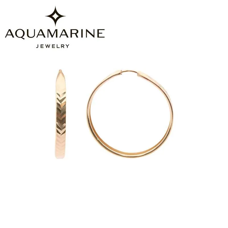 Серебряные серьги кольца конго Aquamarine 32086 S a|Серьги-кольца| |