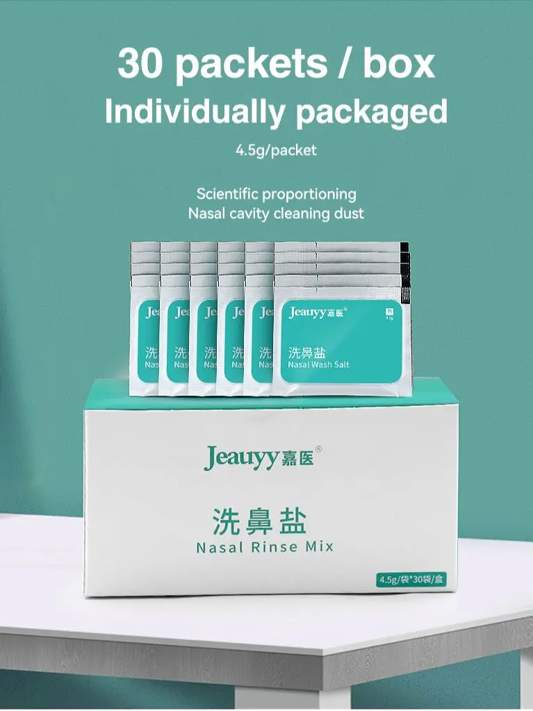 

Jeauyy Saline Packets Sinus Rinse Refill Nasal Rinse Salt Allergy Rhinitis Relief Nose Cavity Irrigation for Adults and Children