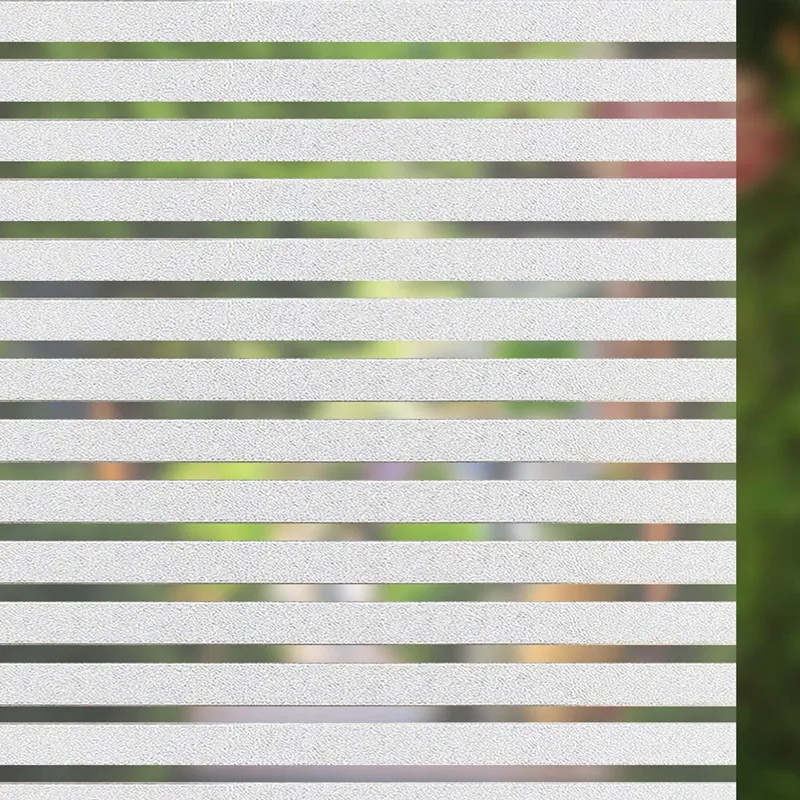 

Privacy Medium Stripe Window Film No Glue Anti-UV Window Sticker Non Adhesive Removable Static Cling Glass Window Film For Home