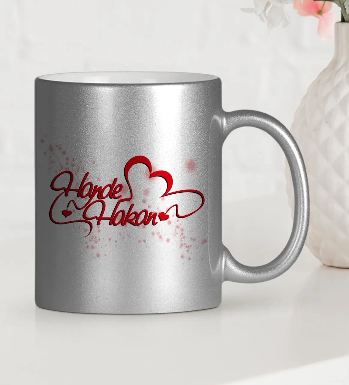 

Personalized Valentine's Day Themed Silver Gilt Mug Cup-13
