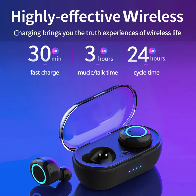 TWS Bluetooth Earphones Wireless Headphones With Microphon 450mAh Charging Box HIFI Stereo Sports Y50 Waterproof Earbuds Headset enlarge