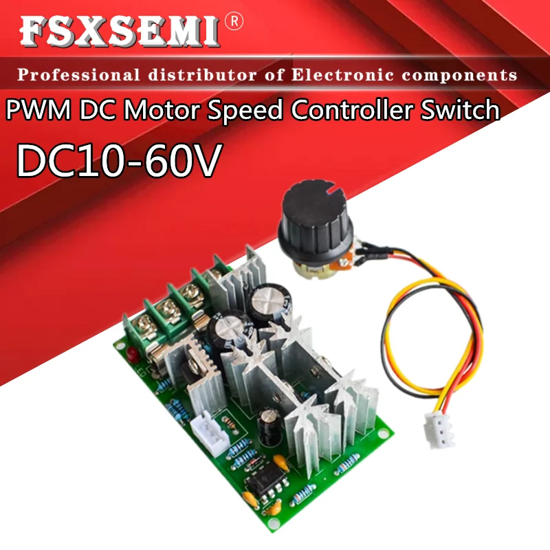 

PWM DC Motor Speed Controller Switch DC 20A Current Voltage Regulator 10-60V PWM High Power Drive Module 60A 12V 24V 36V 48V