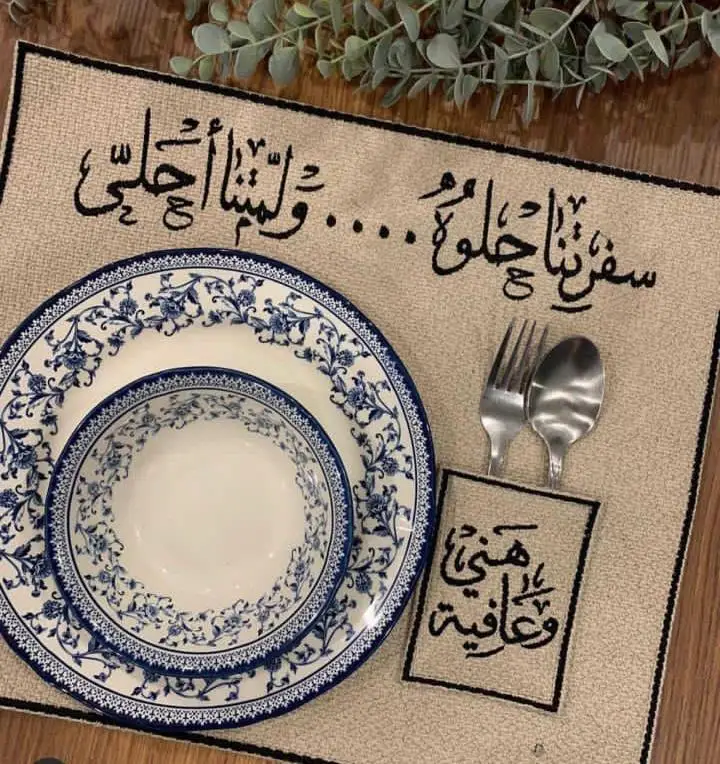 

6 человек % 100 льняной ткани арабский столовых висячий коллекция скатерти обеденный стол кухни набор для бегунов Аксессуары для стола