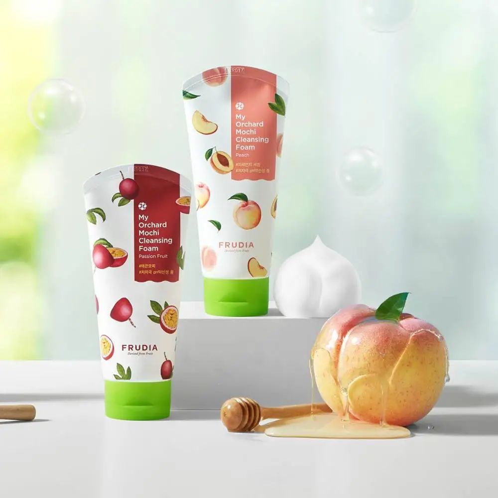Очищающая пенка с персиком-Frudia Успокаивающая устраняющая загрязнения защищает