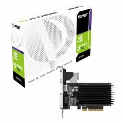 Видеокарта ПК Palit GeForce GT 710 954Mhz PCI-E 2.0 2048Mb 1600Mhz 64 bit DVI HDMI HDCP Silent | Компьютеры и офис