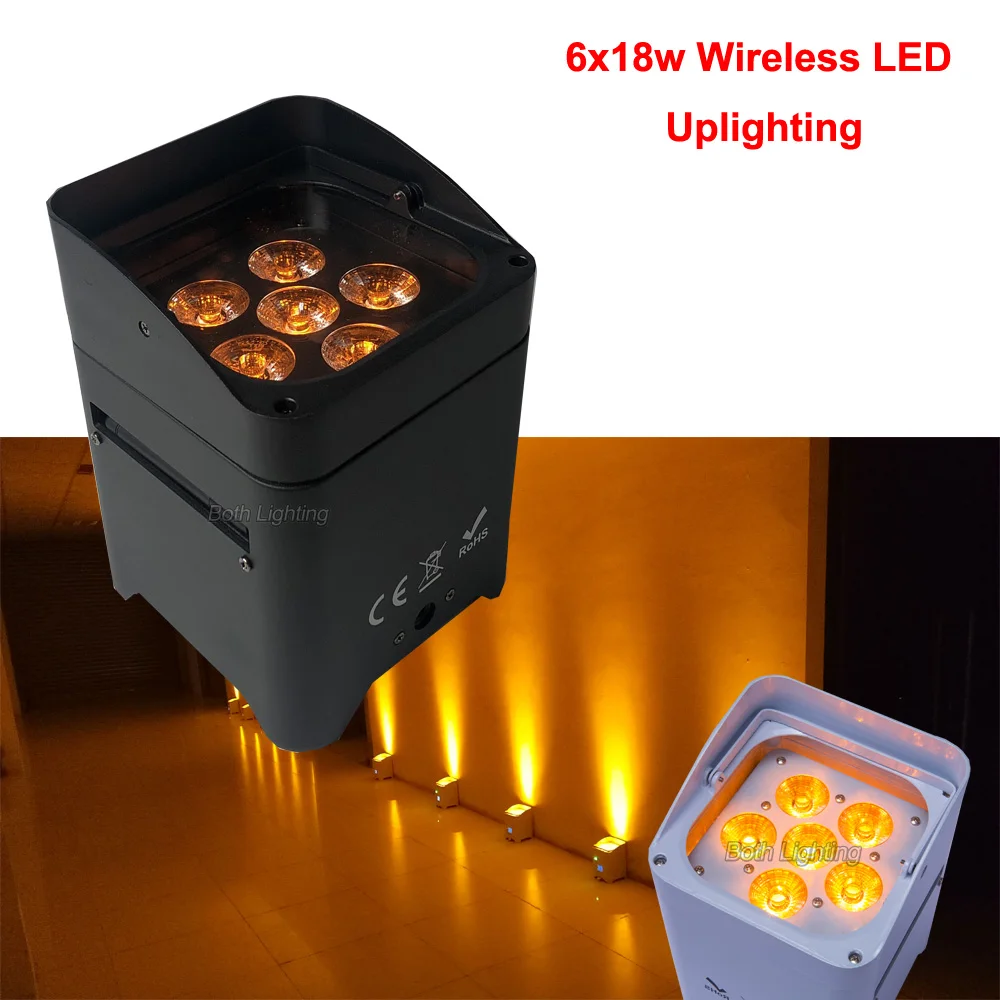 DMX IR Control WiFi Remote Wireless Battery Operated LED Mini PAR Lights 6X18W RGBWA UV 6in1 Uplighting for wedding | Лампы и