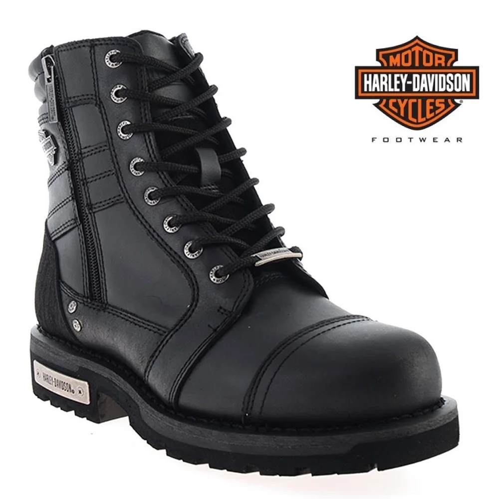 

Original Harley Davidson Mens Motorcycle Boots Black Carter Genuine Leather Shoes Thick Soled Waterproof Winter Casual Martin