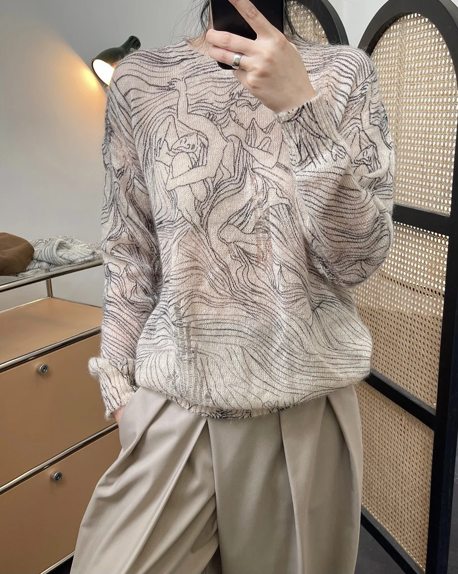 

fall winter new woman wool mohair designer sweater