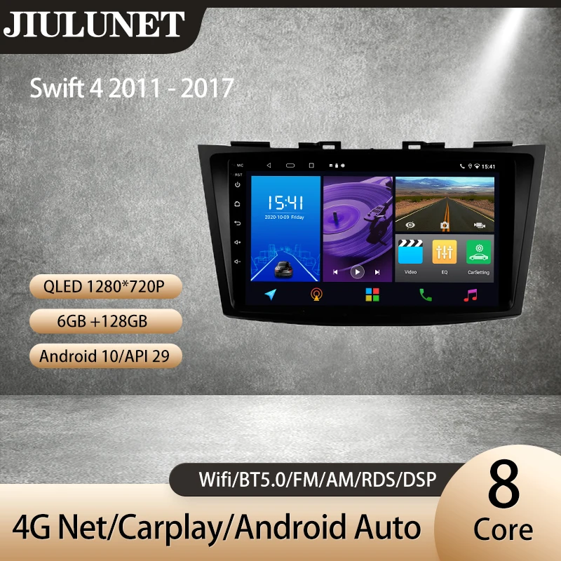 

JIULUNET For Suzuki Swift 4 2011 - 2017 Carplay Ai Voice Car Radio 4G Net Multimedia Video Player Navigation Android Auto 2 Din