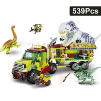 jurassic dinosaur t rex truck model building blocks indominus rex dino world set with figures bricks diy toys for kid adult gift