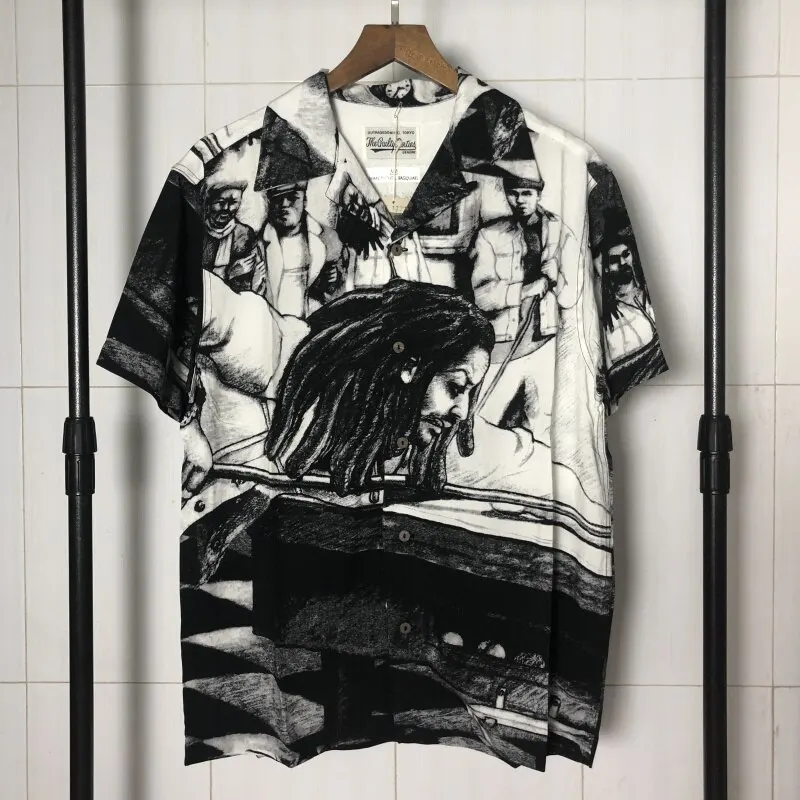 

2021 New Kapital Fashion Vintage Afro Avatar Graffiti Shirt Men Women Best Quality Top Tees Hawaii Casual Kapital t-Shirt
