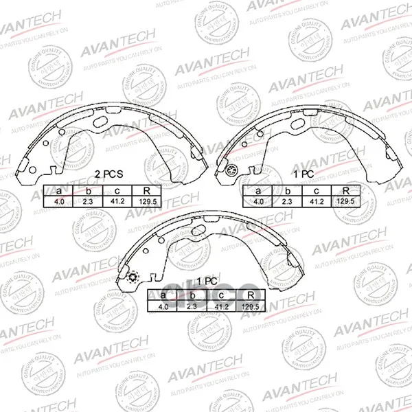 Колодки Тормозные Барабанные Avantech Rr Caravan Jnu30 Ju30 Jtu30 Pulsar Vnw30 Nw30 X-Tail Hu30 U30 Vnu30 Nu30 AVANTECH