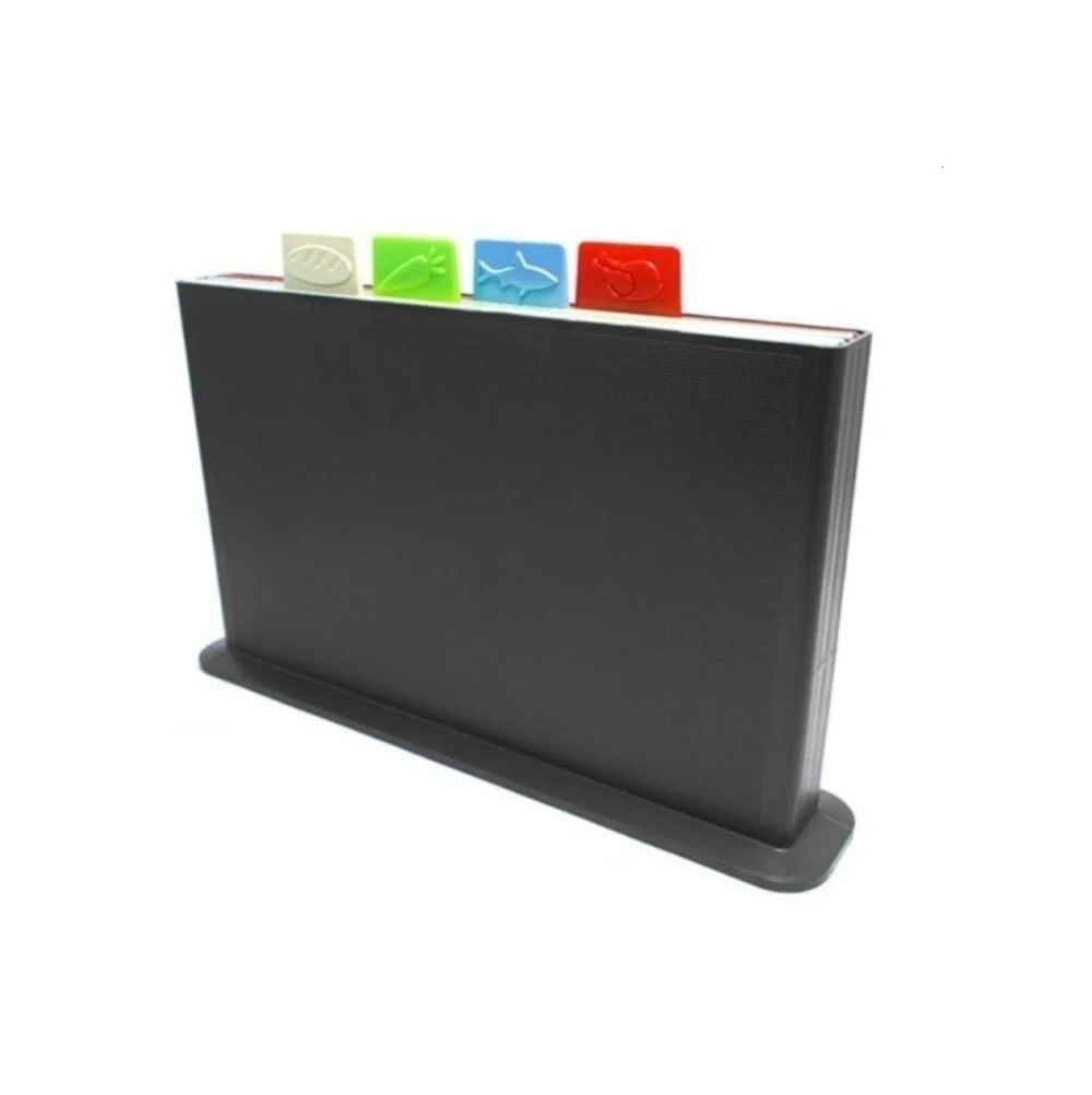 Набор из 4-х разделочных досок на подставке 35х23 см с маркерами 4 шт | Дом и сад