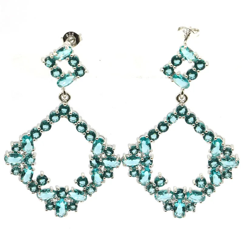 45x31 мм Европейский Стиль Длинные большие созданные богатые синие аквамариновые