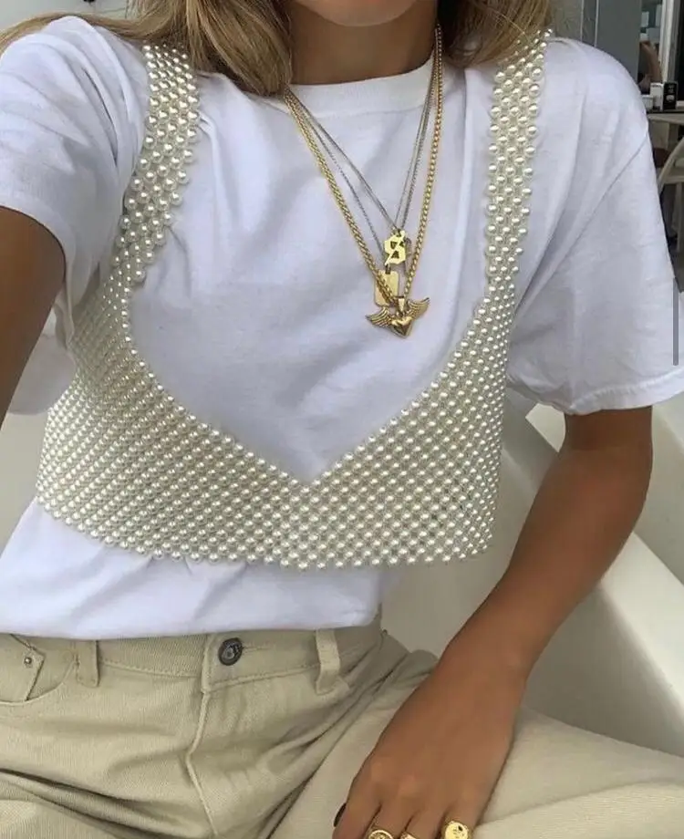 

PEARL BUSTIER ECRU AND BEIGE COLORS