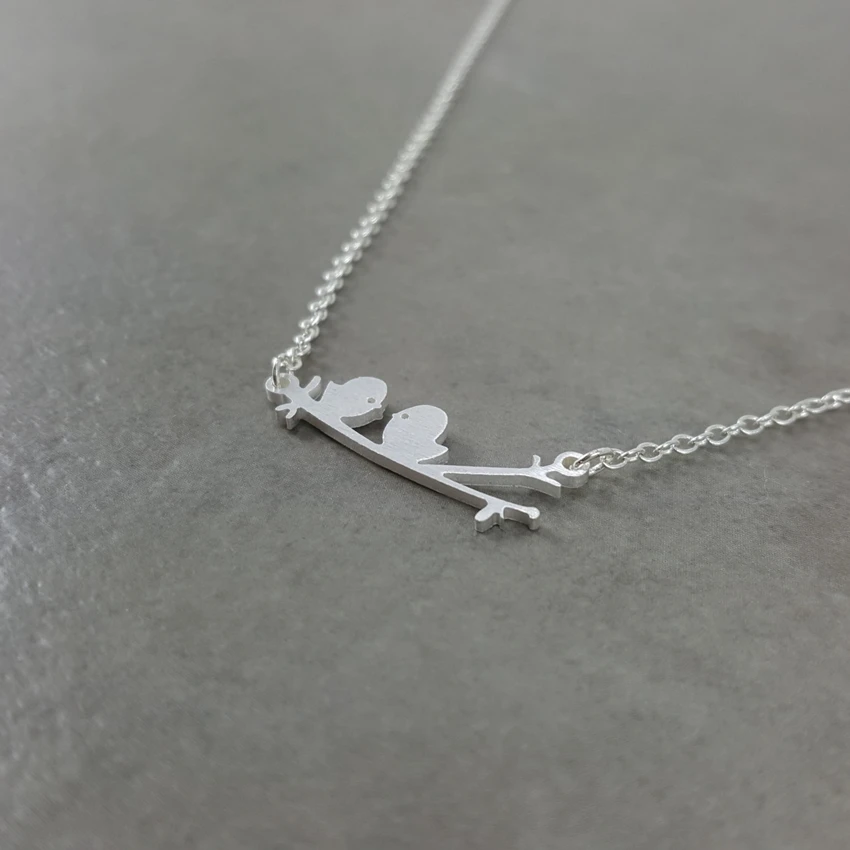 Милая пара птица на дереве массивное ожерелье для женщин Bff подарок бохо