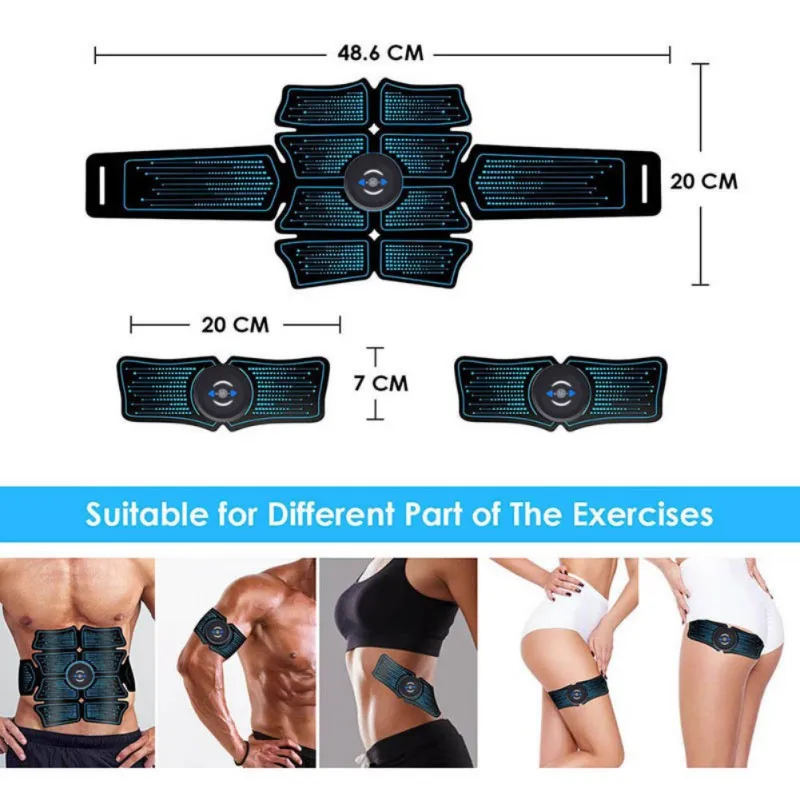 

EMS Abdominal Muscle Stimulator Trainer USB Connect Abs Fitness Equipment Training Gear Muscles Electrostimulator Toner Massage