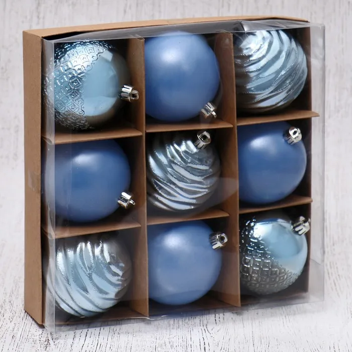 A set of balls plastic D-8 cm 9 PCs 'эйри' Blue (set 2 pcs) |