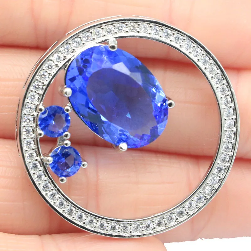 

35x35mm Popular Style Star Shape Created Rhodolite Garnet Violet Tanzanite CZ Daily Wear Silver Pendant Eye Catching