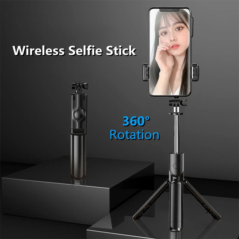 Pemegang Ponsel Tongkat Selfie Bluetooth FGCLSY Tripod Mini Multifungsi Portabel Dapat Ditarik dengan Rana Jarak Jauh Nirkabel