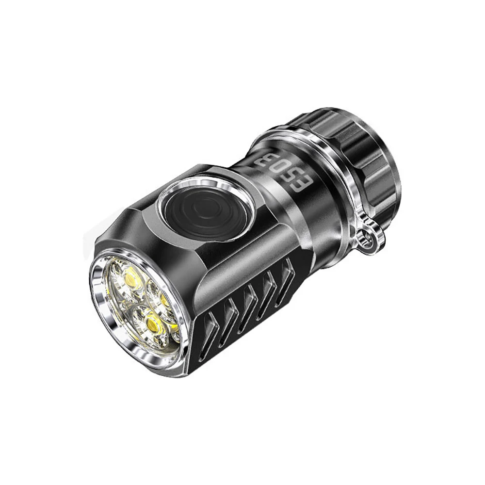 

ES03 3x SST20 3000lm Compact EDC Flashlight with 18350 Battery, Triple LED Strong Mini LED Keychain Flashlight Pocket Light