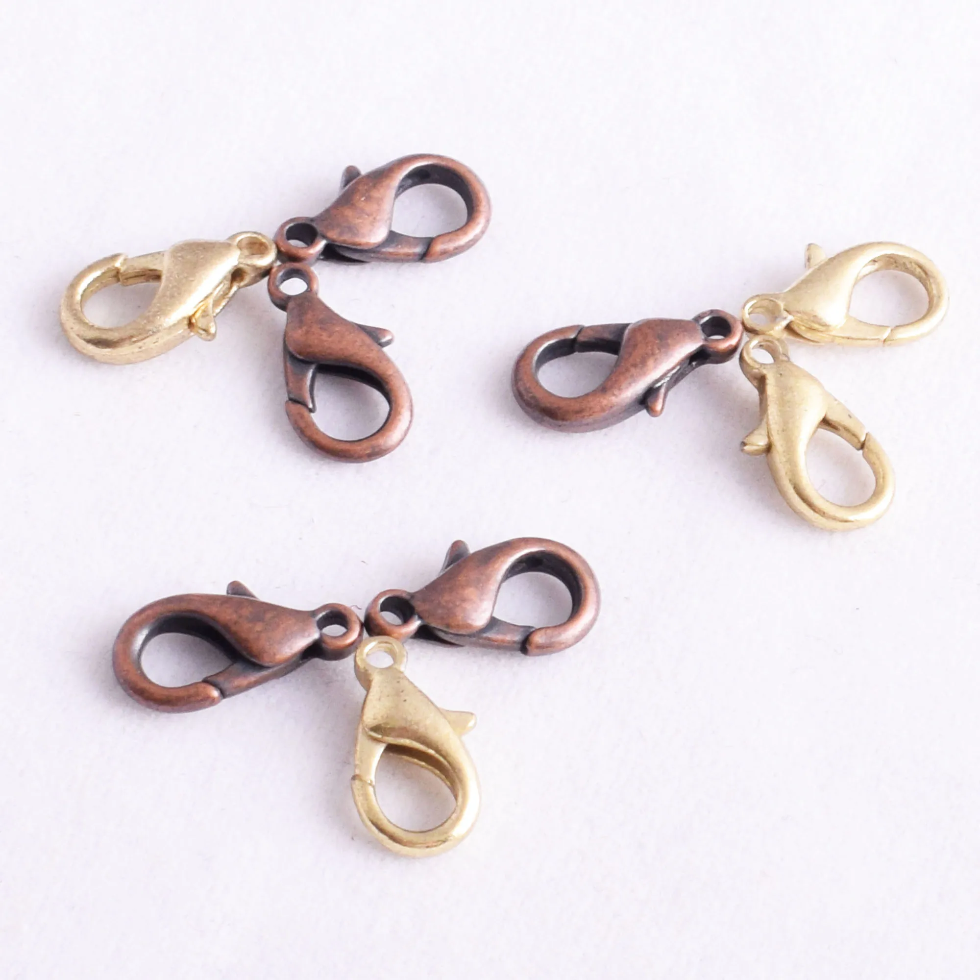 

Tiny Lobster Claw Clasps Trigger Clasp Metal Parrot Clasps Necklace Closure Jewelry Clasp for Bracelet Key Chain 100pcs 15mm