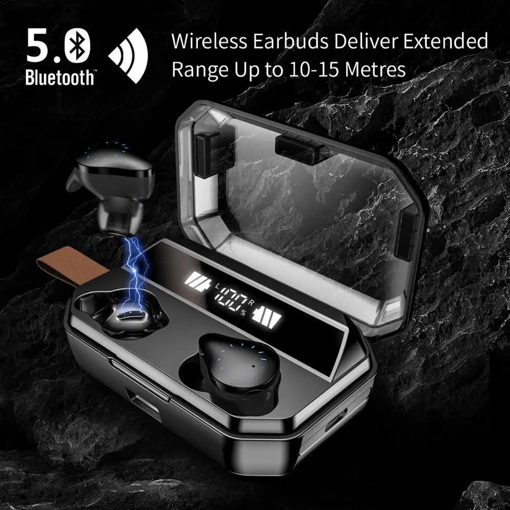 Беспроводные наушники KPHRTEK X12 TWS с дисплеем питания и кнопками управления Bluetooth 5 0