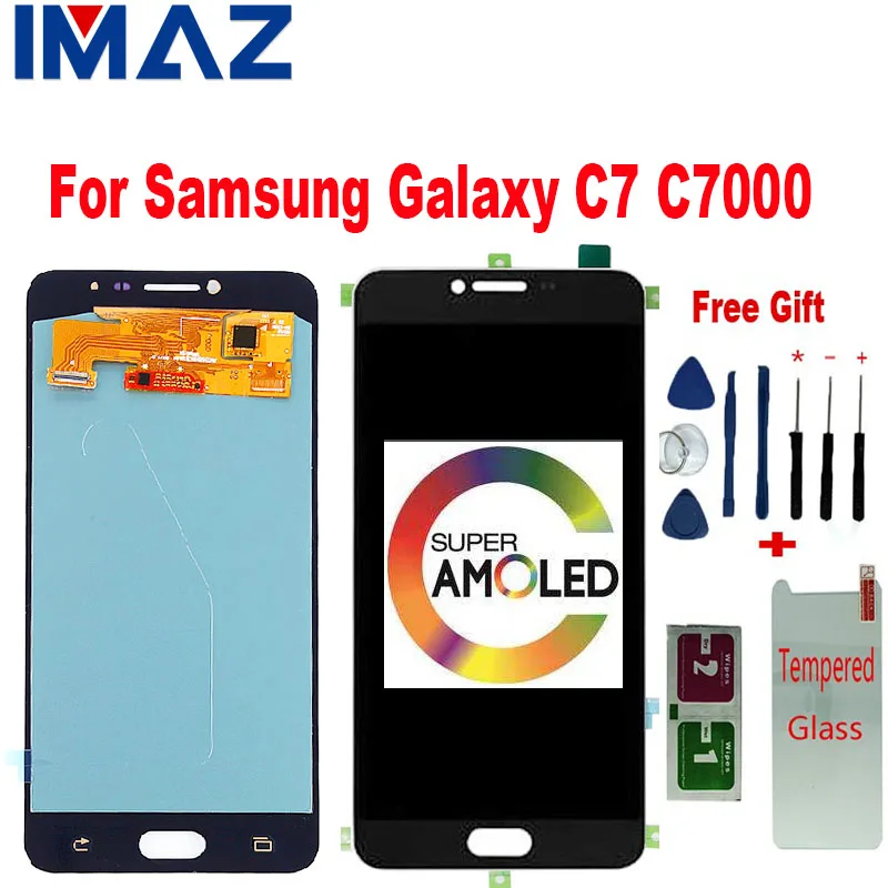 

IMAZ AMOLED Replacement 5.7'' LCD For Samsung Galaxy C7 C7000 SM-C7000 LCD Display Touch Screen Digitizer Assembly For C7 LCD