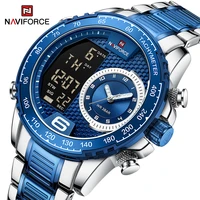 naviforce top brand mens digital watches waterproof multifunction high quality stainless steel wristwatch men relogio masculino