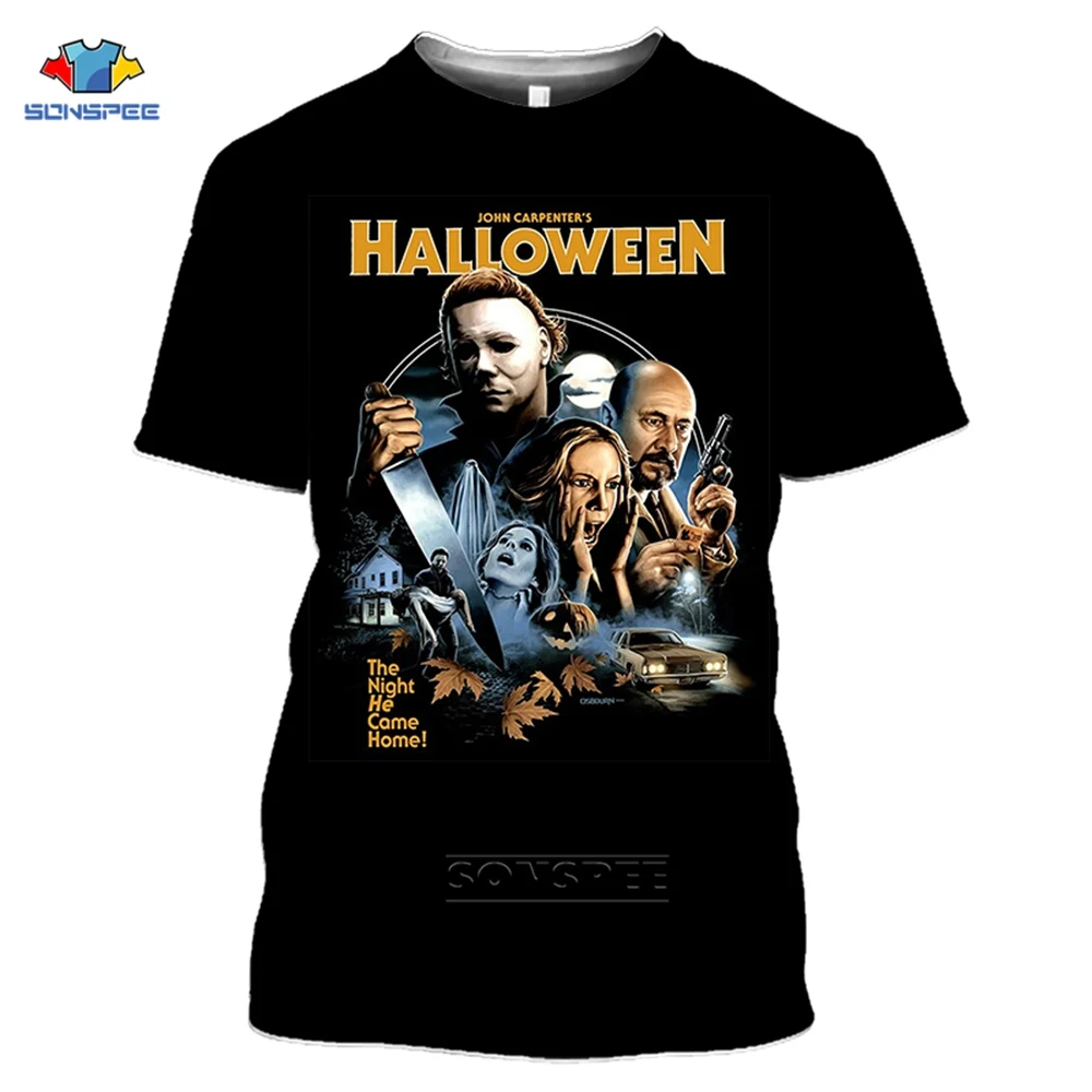 Футболка На Хэллоуин SONSPEE с ужасами друзья пеннивайз Майкл Майерс Джейсон Летняя