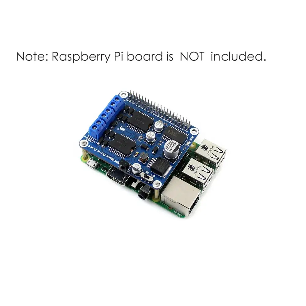 

High-Current 2-Channel DC Motor Driver Module Expansion Board Shield HAT for RPI RPI3B RPI4 Raspberry Pi 3 Model B 3B Plus 4B