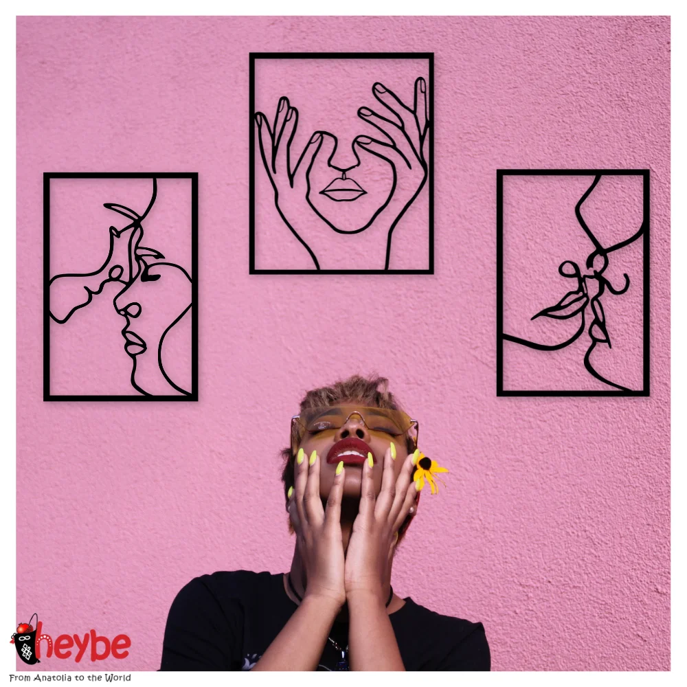 Деревянный лицом к лицу и мыслящая женщина Преимущество Пакет Настенный декор