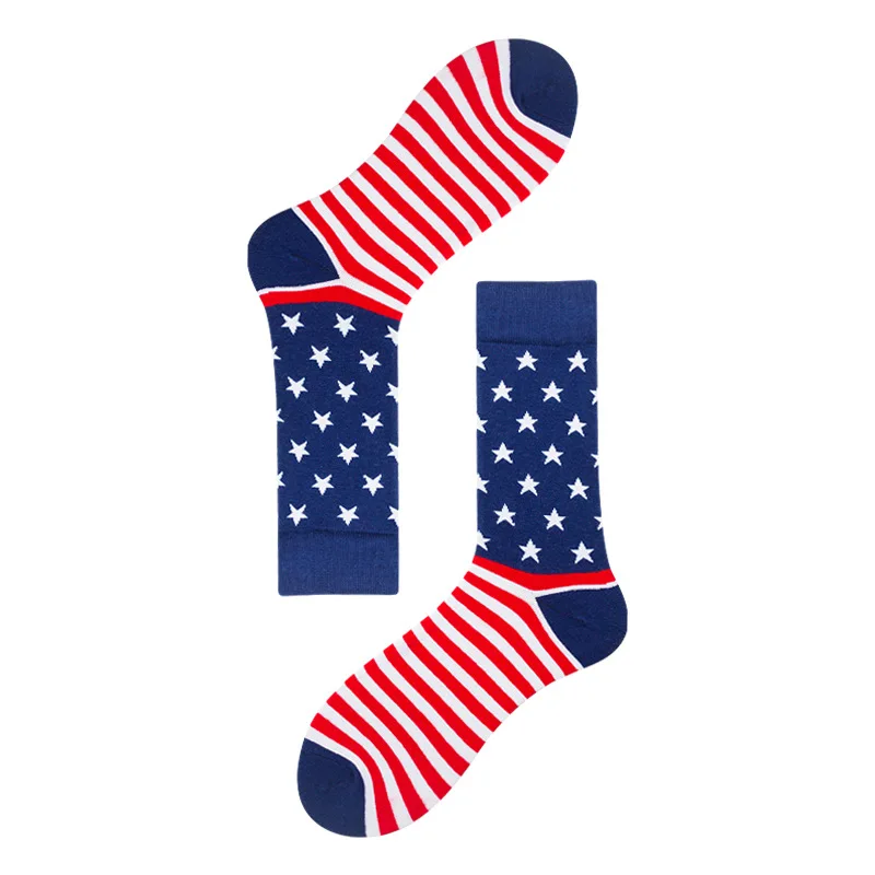 Fashion Male Casual American Flag Stars Socks New Old Glory Men Crew Stripes Cotton standard Couples | Мужская одежда