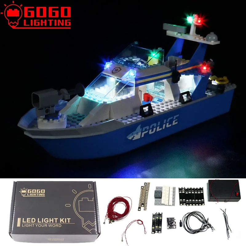 

GOGOLIGHTING Brand LED Light Up Kit For Lego 60277 Yacht Police Patrol Boat Building Blocks Lamp Set Toys(Only Light No Model)