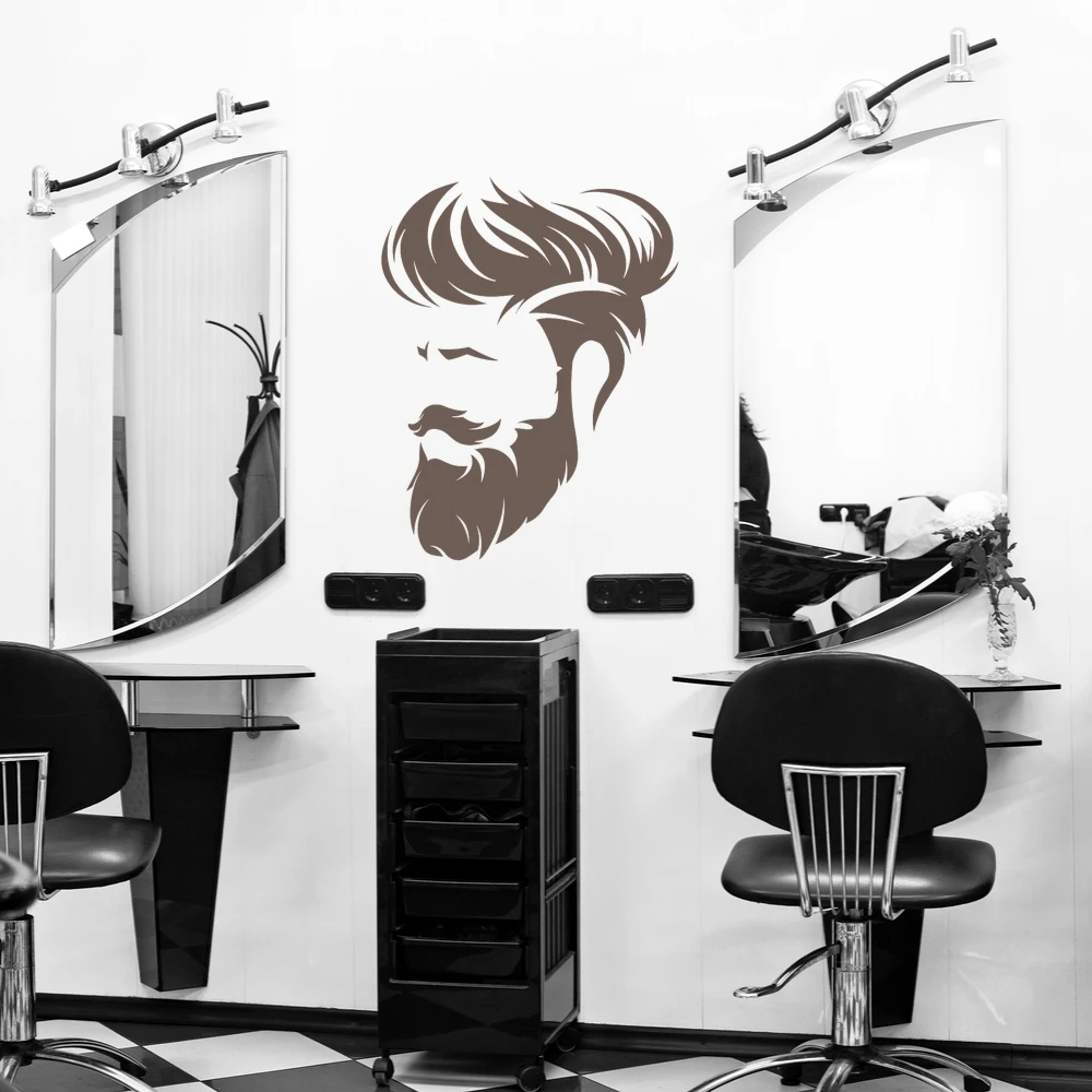 

Trending Hairstyle for Men Wall Sticker Decal Hair Salon Sticker Haircut Room Wall art Decoration A00466