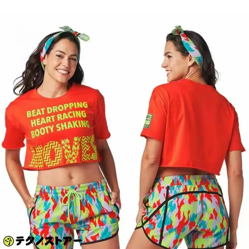 

Одежда Zumba, новинка, дешевая Женская одежда для йоги, одежда для аэробики и бега, одежда для фитнеса, одежда zumba с коротким рукавом, футболка, с...