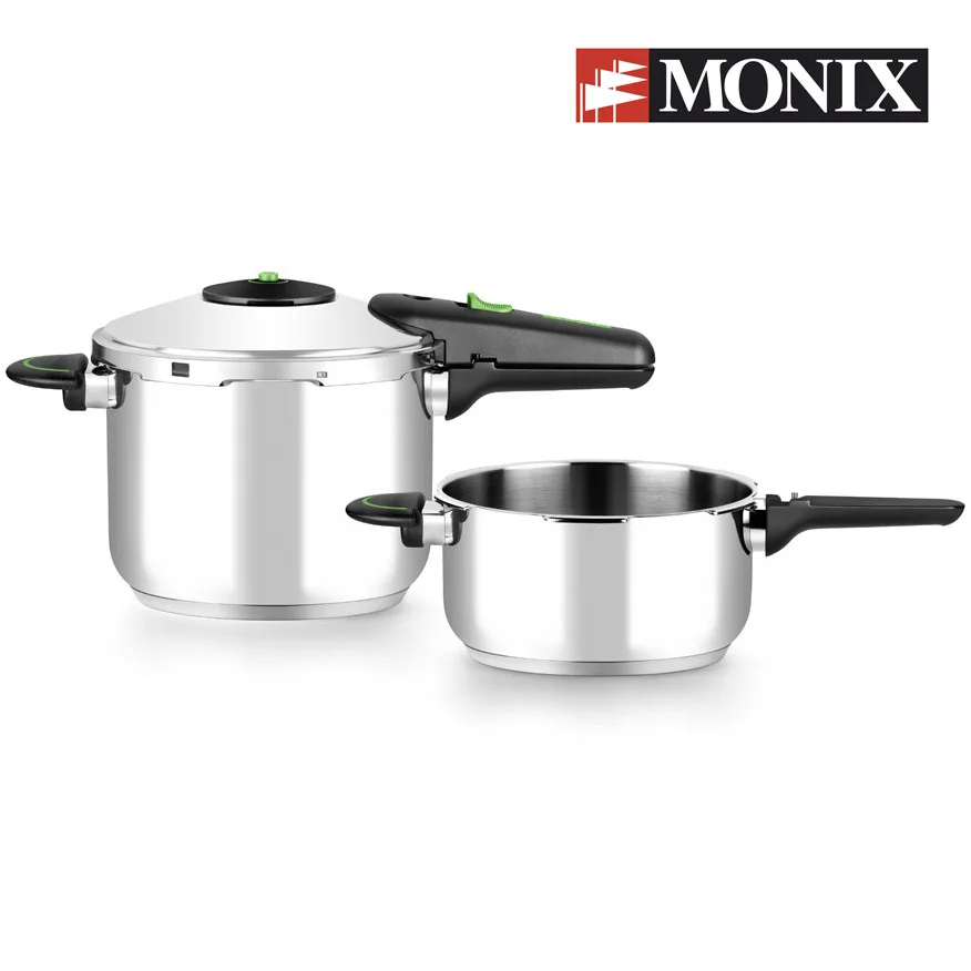 MONIX Presto - Set pots 4 + 6 литров нержавеющая сталь 18/10 подходит для всех видов кухонь газа