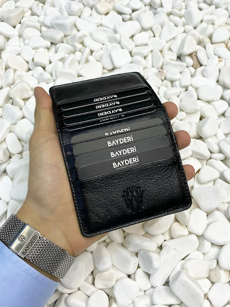 Черный вежливый кошелек из натуральной кожи для карт мужской мужские кошельки