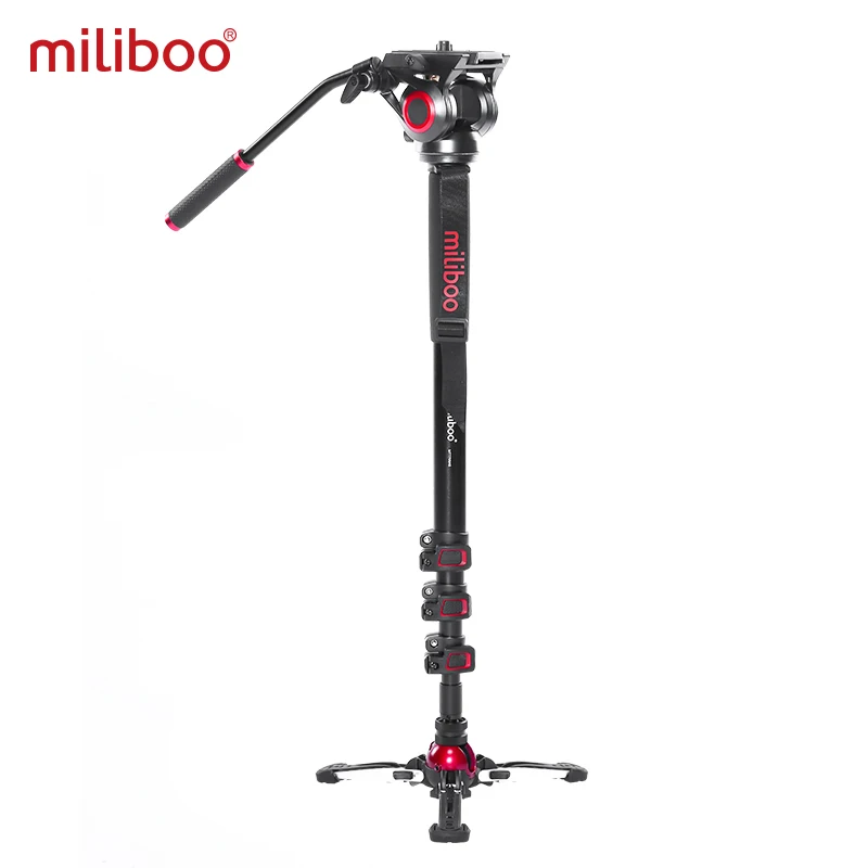 Aluminum Miliboo MTT705Ⅱ камера монопод для видео с жидкой тяговой головкой профессиональная камера подставка для DSLR, видеокамера 10 кг нагрузка Быстрая - Цвет: Aluminum