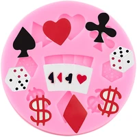 3d poker silicone molds diy sieve playing cards cupcake topper fondant cake decorating tools candy clay chocolate gumpaste mould