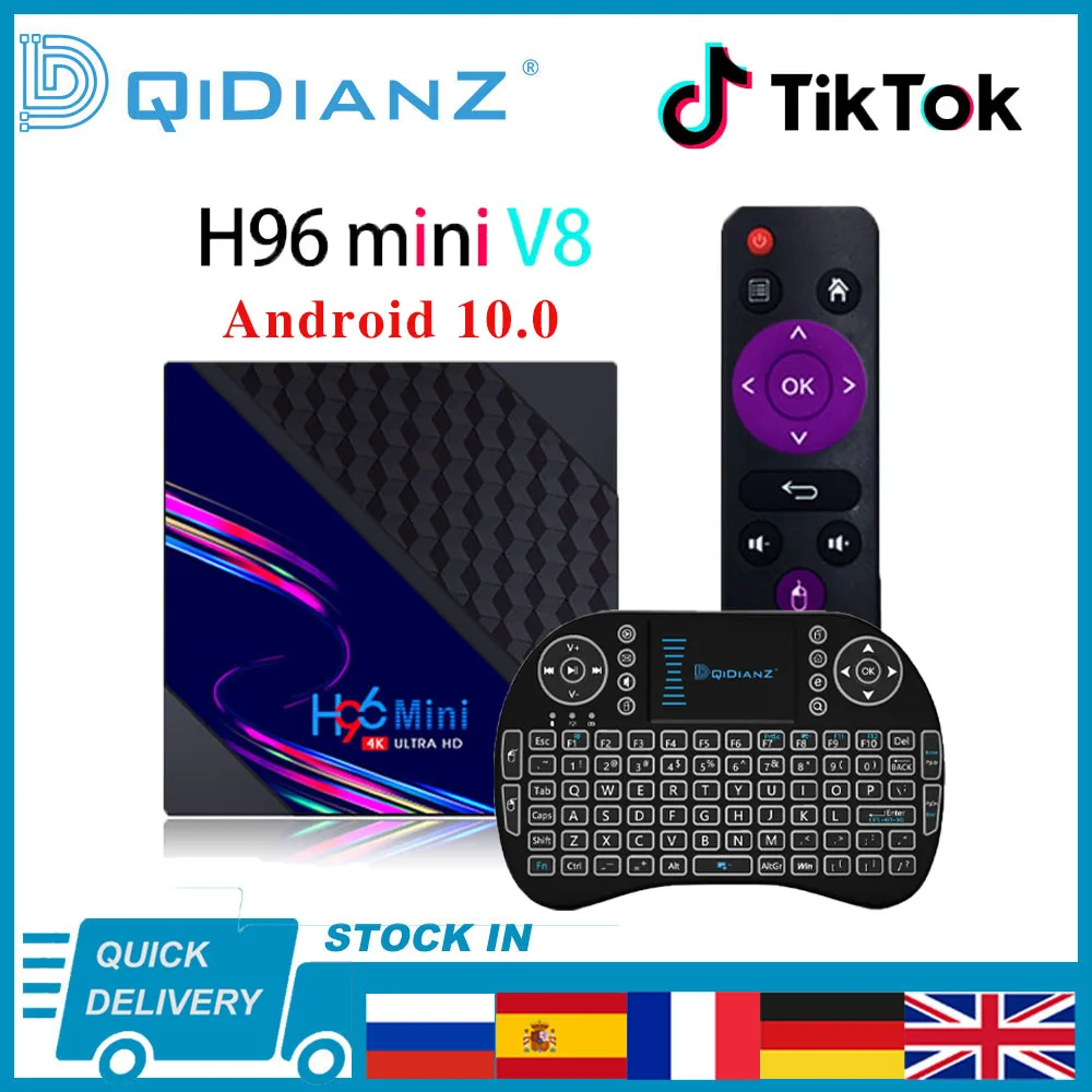 ТВ приставка H96 mini V8 Android 10 0 4K 1080P RK3228A Wi Fi USB 2 + 16 ГБ мультимедийный плеер H96mini