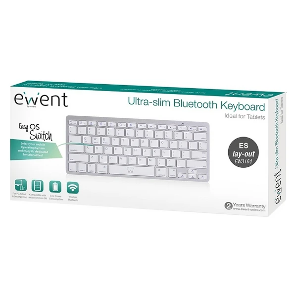 Bluetooth клавиатура ewwent EW3161 белая (испанская)|Клавиатуры| |