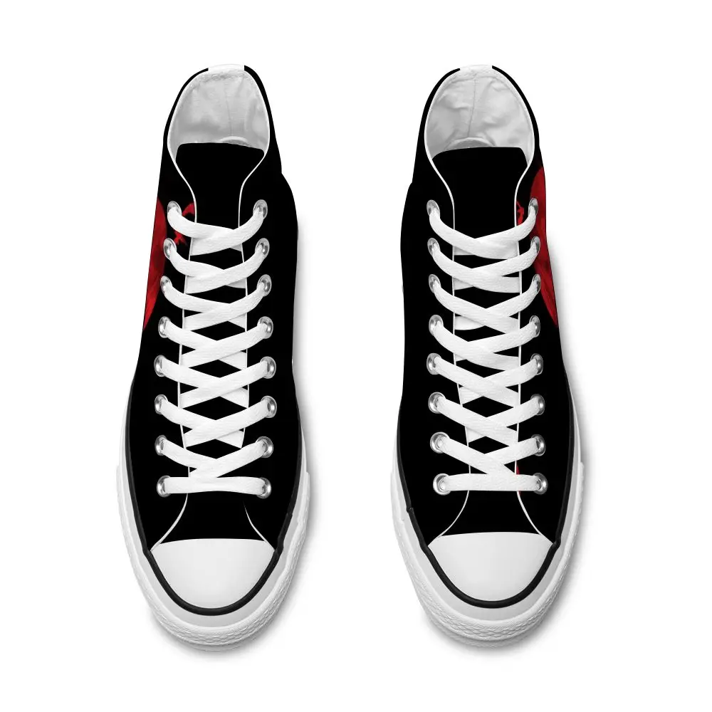 

High-top canvas shoes men's 2021 summer ins hot wolf head pattern shoes fashion lace-up casual flat shoes