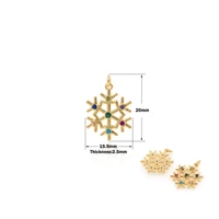 gold cubic zirconia christmas snowflake charm for diy necklace bracelet jewelry jewelry making supplies christmas gifts